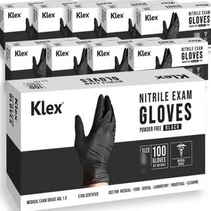 Klex Black Nitrile Exam Gloves